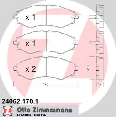 ZIMMERMANN 240621701 Тормозные колодки ZIMMERMANN для CHEVROLET