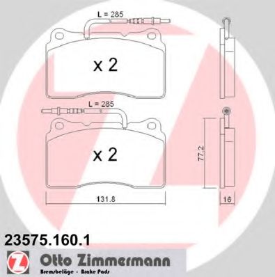 ZIMMERMANN 235751601 Тормозные колодки ZIMMERMANN для LANCIA