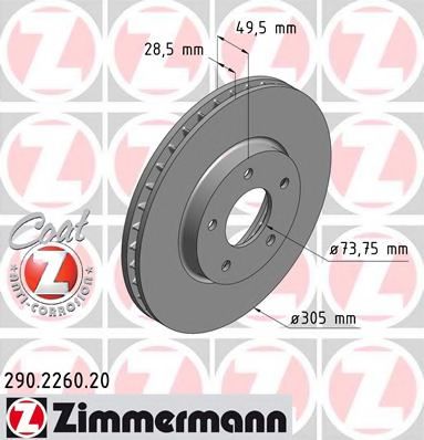 ZIMMERMANN 290226020 Тормозные диски для DAIMLER