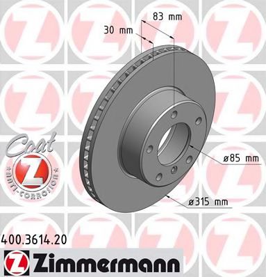 ZIMMERMANN 400361420 Тормозные диски для MERCEDES-BENZ G-CLASS