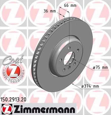 ZIMMERMANN 150291320 Тормозные диски для BMW 6