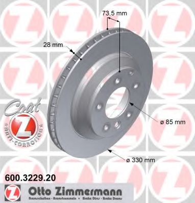 ZIMMERMANN 600322920 Тормозные диски для AUDI Q7