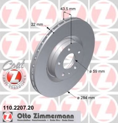 ZIMMERMANN 110220720 Тормозные диски ZIMMERMANN для ALFA ROMEO 156