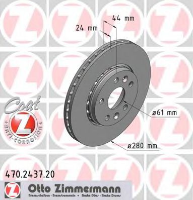 ZIMMERMANN 470243720 Тормозные диски для MERCEDES-BENZ CITAN