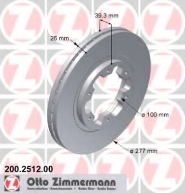ZIMMERMANN 200251200 Тормозные диски ZIMMERMANN для FORD