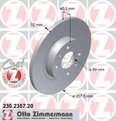 ZIMMERMANN 230235720 Тормозные диски ZIMMERMANN для LANCIA