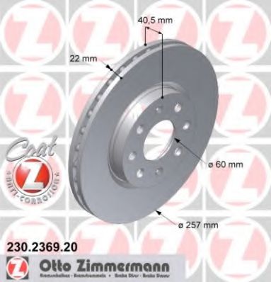 ZIMMERMANN 230236920 Тормозные диски ZIMMERMANN для FIAT