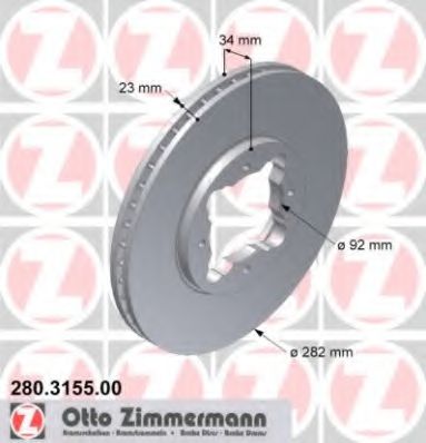 ZIMMERMANN 280315500 Тормозные диски ZIMMERMANN для HONDA