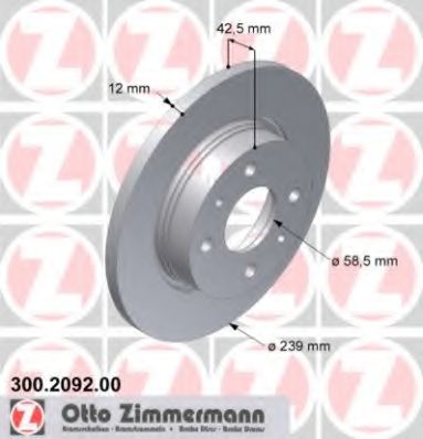 ZIMMERMANN 300209200 Тормозные диски ZIMMERMANN для LADA