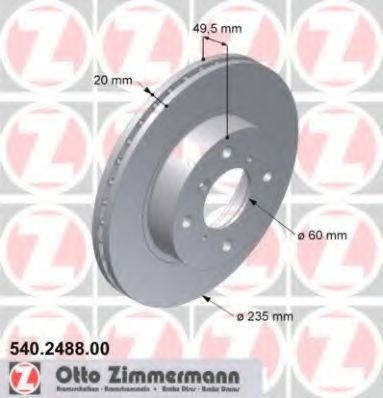 ZIMMERMANN 540248800 Тормозные диски ZIMMERMANN для SUZUKI
