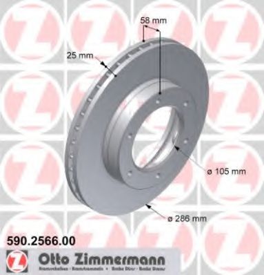 ZIMMERMANN 590256600 Тормозные диски ZIMMERMANN для TOYOTA