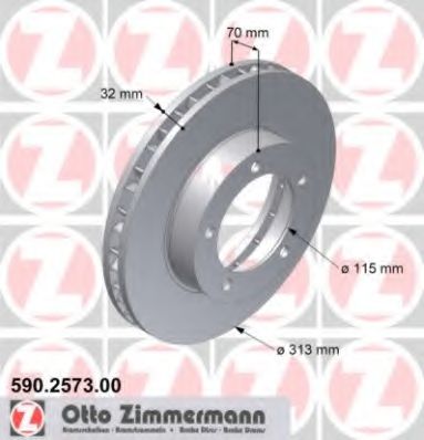 ZIMMERMANN 590257300 Тормозные диски ZIMMERMANN для TOYOTA