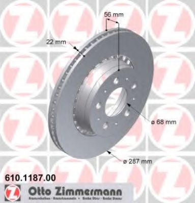 ZIMMERMANN 610118700 Тормозные диски для VOLVO 940