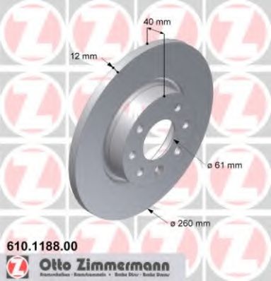 ZIMMERMANN 610118800 Тормозные диски ZIMMERMANN для VOLVO