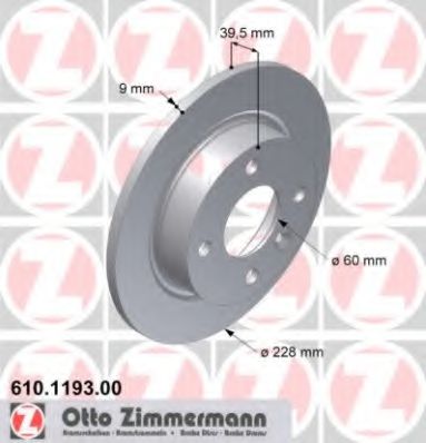 ZIMMERMANN 610119300 Тормозные диски ZIMMERMANN для VOLVO
