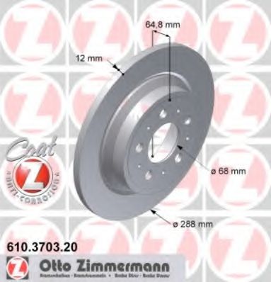 ZIMMERMANN 610370320 Тормозные диски для VOLVO