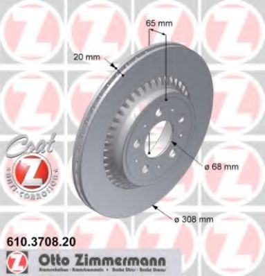 ZIMMERMANN 610370820 Тормозные диски для VOLVO XC90