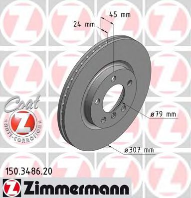 ZIMMERMANN 150348620 Тормозные диски ZIMMERMANN для MINI