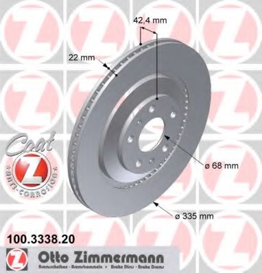 ZIMMERMANN 100333820 Тормозные диски ZIMMERMANN 