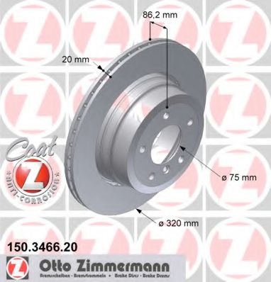ZIMMERMANN 150346620 Тормозные диски ZIMMERMANN для BMW