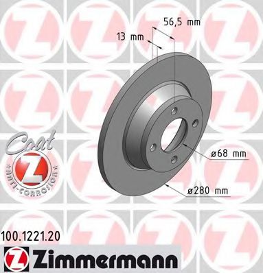 ZIMMERMANN 100122120 Тормозные диски ZIMMERMANN 
