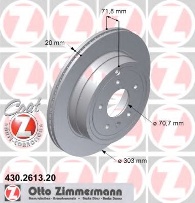 ZIMMERMANN 430261320 Тормозные диски для CHEVROLET
