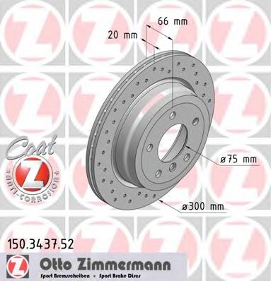 ZIMMERMANN 150343752 Тормозные диски ZIMMERMANN 