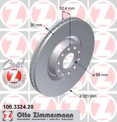 ZIMMERMANN 100332420 Тормозные диски ZIMMERMANN 