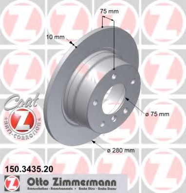 ZIMMERMANN 150343520 Тормозные диски ZIMMERMANN для BMW