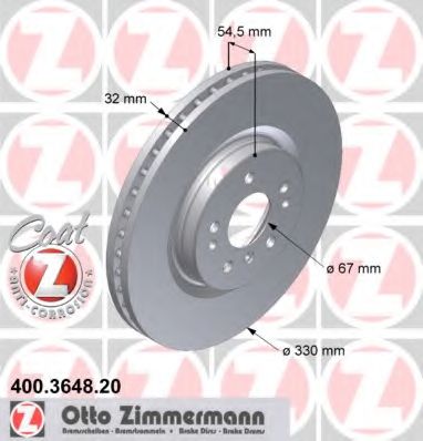 ZIMMERMANN 400364820 Тормозные диски для MERCEDES-BENZ R-CLASS