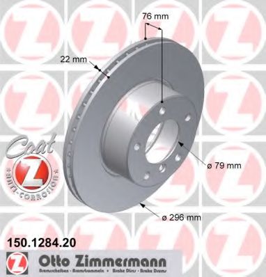 ZIMMERMANN 150128420 Тормозные диски ZIMMERMANN для BMW