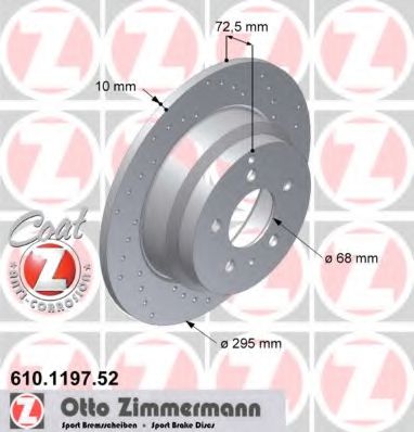 ZIMMERMANN 610119752 Тормозные диски ZIMMERMANN для VOLVO
