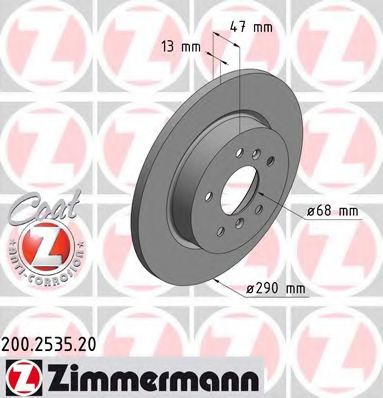 ZIMMERMANN 200253520 Тормозные диски ZIMMERMANN 