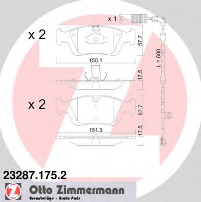 ZIMMERMANN 232871752 Тормозные колодки ZIMMERMANN для BMW