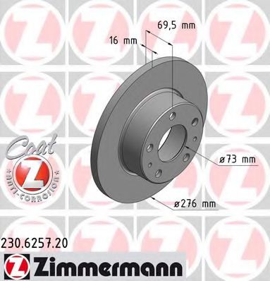 ZIMMERMANN 230625720 Тормозные диски ZIMMERMANN для IVECO