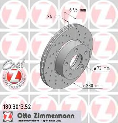 ZIMMERMANN 180301352 Тормозные диски ZIMMERMANN для FIAT