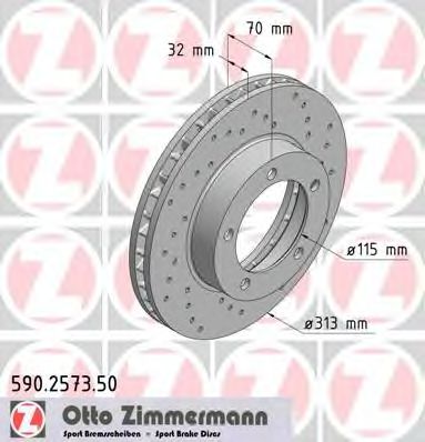 ZIMMERMANN 590257350 Тормозные диски ZIMMERMANN для TOYOTA