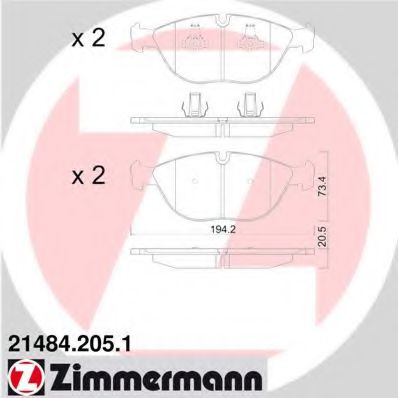 ZIMMERMANN 214842051 Тормозные колодки ZIMMERMANN для BMW