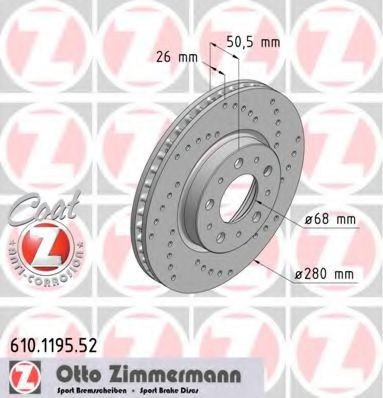 ZIMMERMANN 610119552 Тормозные диски ZIMMERMANN для VOLVO