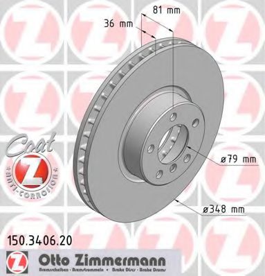 ZIMMERMANN 150340620 Тормозные диски ZIMMERMANN 