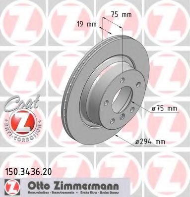 ZIMMERMANN 150343620 Тормозные диски ZIMMERMANN для BMW Z4