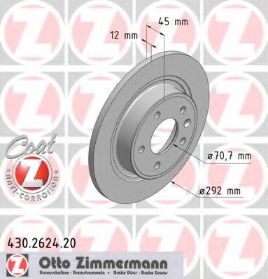 ZIMMERMANN 430262420 Тормозные диски для CHEVROLET ORLANDO