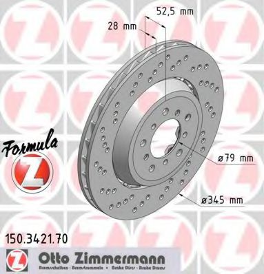 ZIMMERMANN 150342170 Тормозные диски ZIMMERMANN для BMW Z4
