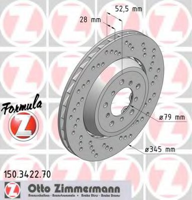 ZIMMERMANN 150342270 Тормозные диски ZIMMERMANN для BMW Z4