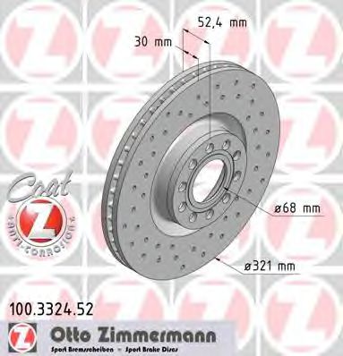 ZIMMERMANN 100332452 Тормозные диски ZIMMERMANN 