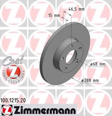 ZIMMERMANN 100121520 Тормозные диски ZIMMERMANN для AUDI