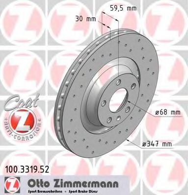 ZIMMERMANN 100331952 Тормозные диски ZIMMERMANN 