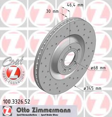 ZIMMERMANN 100332652 Тормозные диски ZIMMERMANN 