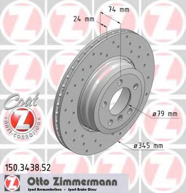 ZIMMERMANN 150343852 Тормозные диски ZIMMERMANN 