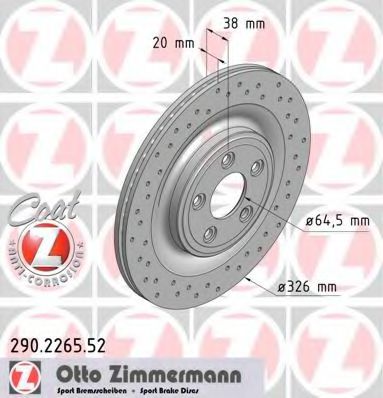ZIMMERMANN 290226552 Тормозные диски ZIMMERMANN для JAGUAR